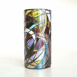 Glass art vase round  ☆ Retro style flower base 第4張的照片