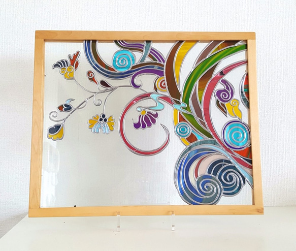 Glass art Japanese dyeing texture framing art “Old to Moden 第1張的照片