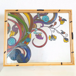 Glass art Japanese dyeing texture framing art “Old to Moden 第5張的照片