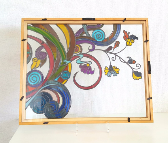 Glass art Japanese dyeing texture framing art “Old to Moden 第5張的照片