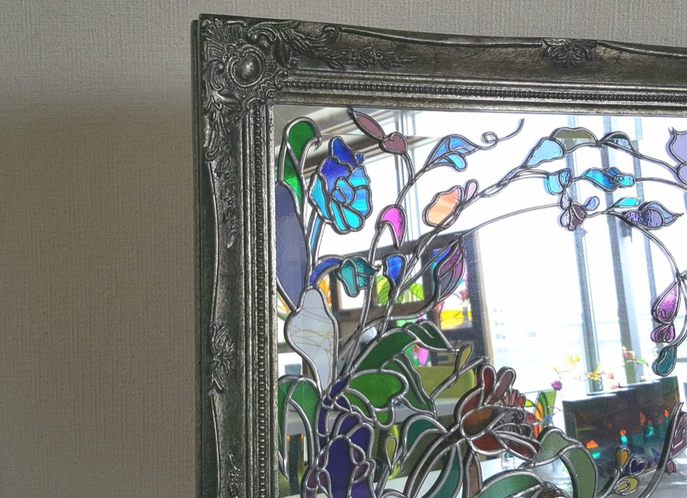 受注☆美魔女のグラスアートミラー☆ヌーボー