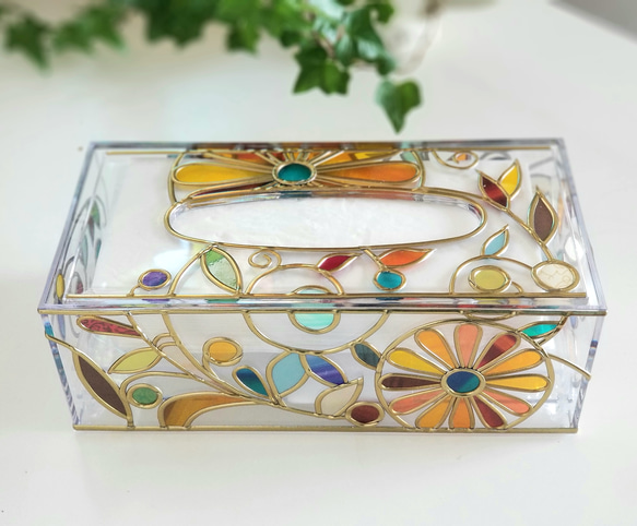 Order: Glass art Tissue case 　 Summer Banquet Gold 第7張的照片