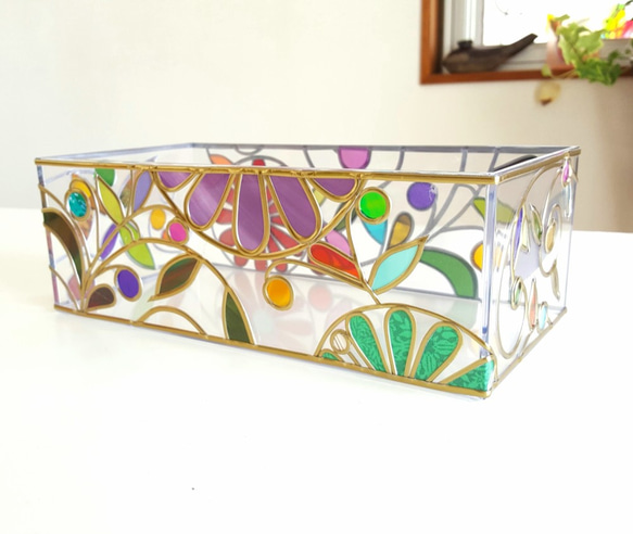 Order: Glass art Tissue case 　 Summer Banquet Gold 第3張的照片