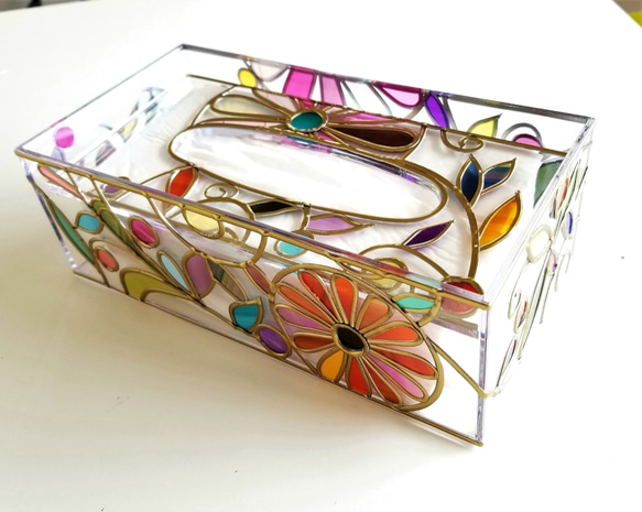 Order: Glass art Tissue case 　 Summer Banquet Gold 第8張的照片