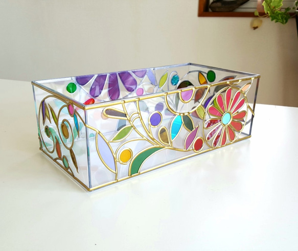 Order: Glass art Tissue case 　 Summer Banquet Gold 第9張的照片
