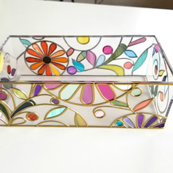 Order: Glass art Tissue case 　 Summer Banquet Gold 第10張的照片