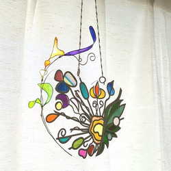 Glass Art Window Ornament Tinker Bell Heart１ 第4張的照片