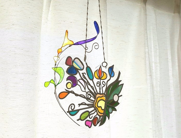 Glass Art Window Ornament Tinker Bell Heart１ 第4張的照片