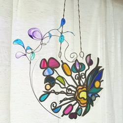 Glass Art Window Ornament Tinker Bell Heart2 第4張的照片
