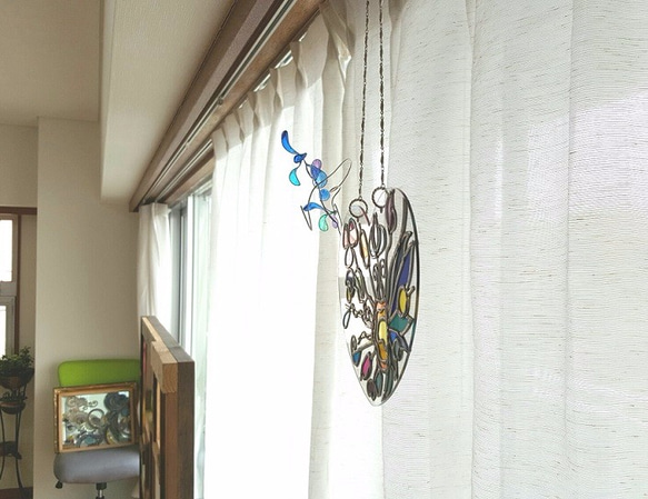 Glass Art Window Ornament Tinker Bell Heart2 第1張的照片