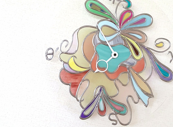 Glass art  Wall hanging clock “Florence” 第1張的照片