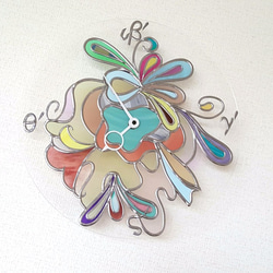 Glass art  Wall hanging clock “Florence” 第5張的照片