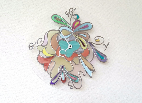 Glass art  Wall hanging clock “Florence” 第5張的照片