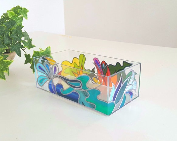 Glass Art made Tissue paper case“Ryukyu Island” 第2張的照片
