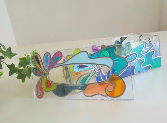 Glass Art made Tissue paper case“Ryukyu Island” 第3張的照片
