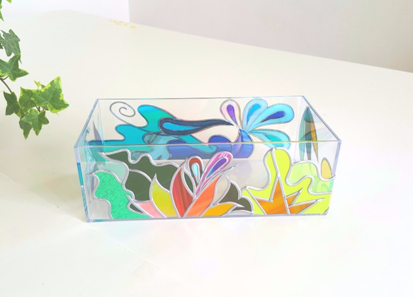 Glass Art made Tissue paper case“Ryukyu Island” 第5張的照片