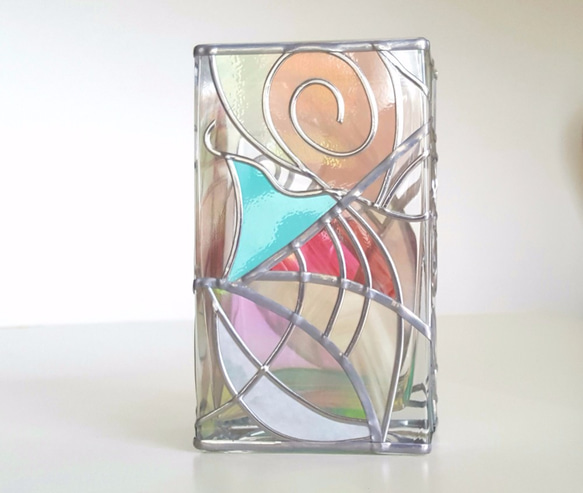 Glass Art Vase Rectangle “Florence” 第3張的照片