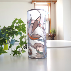 Glass art cylindrical glass vase "Florence" 第4張的照片