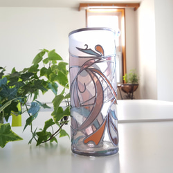 Glass art cylindrical glass vase "Florence" 第5張的照片