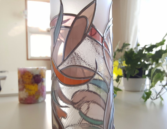 Glass art cylindrical glass vase "Florence" 第7張的照片