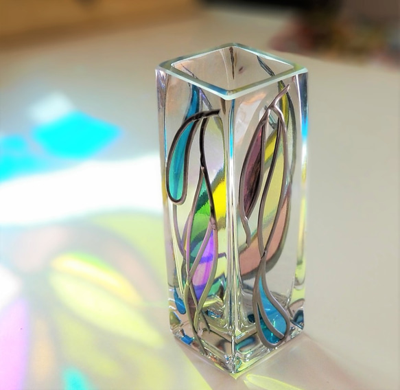 Order Glass Art  Single-flower vase “Drops of light ” 第4張的照片