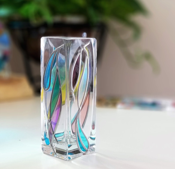 Order Glass Art  Single-flower vase “Drops of light ” 第7張的照片