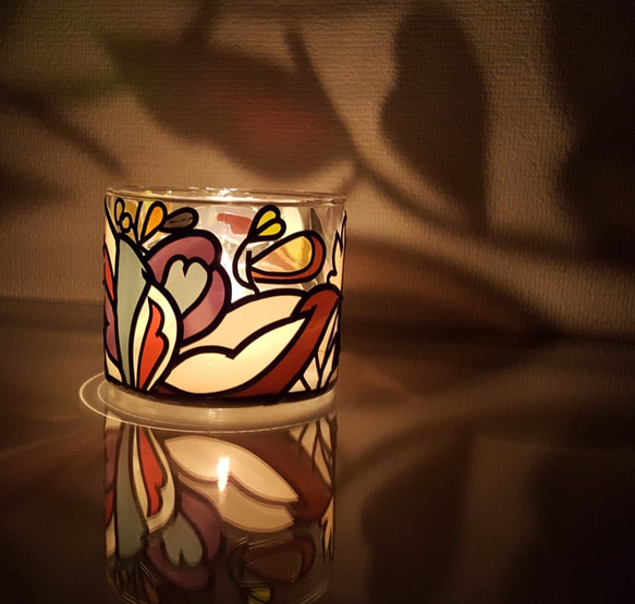 ３Wayキャンドルホルダー『玉響TAMAYURA』円形ガラス 5枚目の画像