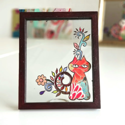 Wood frame + glass photo frame "Red Cats" 第2張的照片