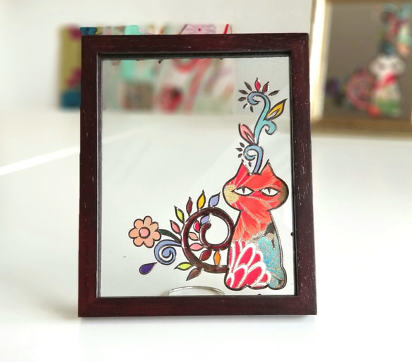 Wood frame + glass photo frame "Red Cats" 第2張的照片