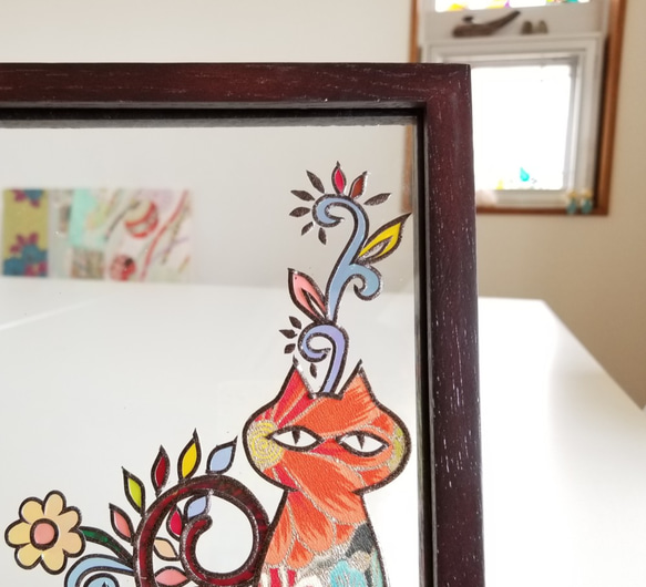 Wood frame + glass photo frame "Red Cats" 第3張的照片