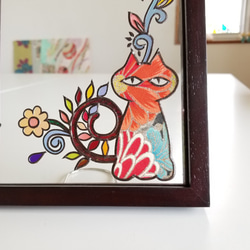 Wood frame + glass photo frame "Red Cats" 第4張的照片