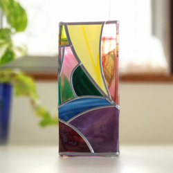 Glass Vase Rectangle “Tinker Bell Forest” 第3張的照片