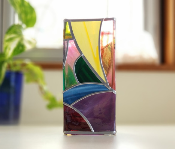 Glass Vase Rectangle “Tinker Bell Forest” 第3張的照片