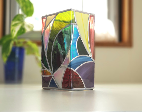 Glass Vase Rectangle “Tinker Bell Forest” 第4張的照片