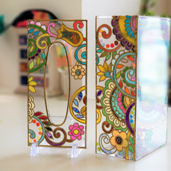 Glass art Tissue case 『Flower Arabesque』 第1張的照片