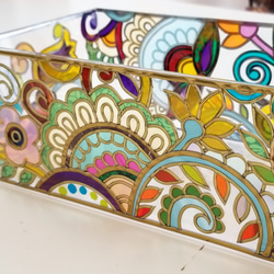 Glass art Tissue case 『Flower Arabesque』 第9張的照片