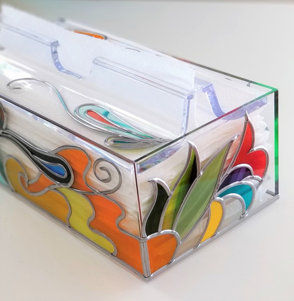 訂購☆「南島琉球」玻璃藝術紙巾盒 第6張的照片