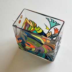 Glass Vase Rectangle “Tropical island” 第6張的照片