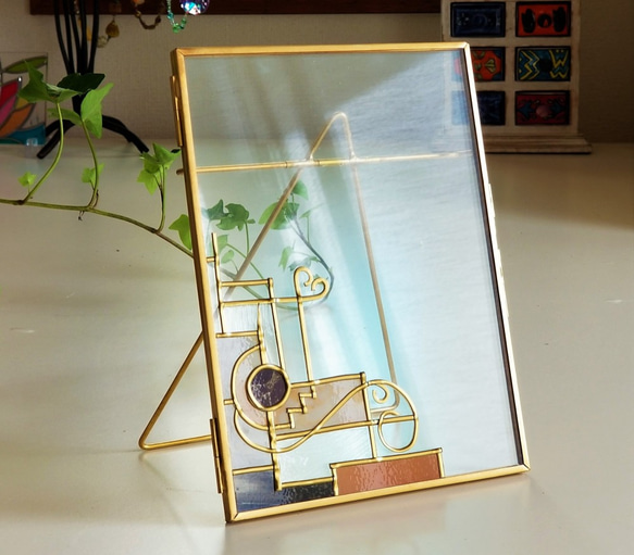 Antique style gold photo frame "Art Deco" 第5張的照片