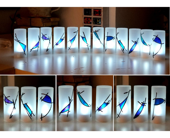 Set of 12 rechargeable LED candles “Ryukyu Blue 1 第4張的照片