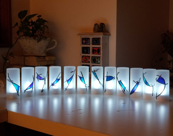 Set of 12 rechargeable LED candles “Ryukyu Blue 1 第6張的照片