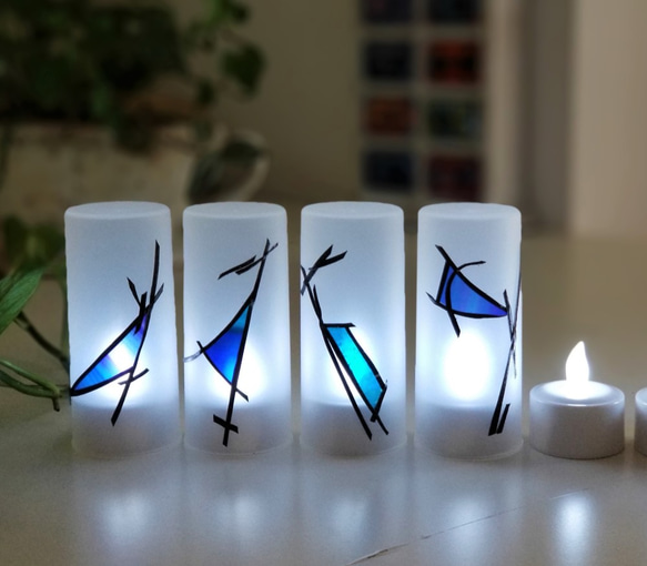 Set of 12 rechargeable LED candles “Ryukyu Blue ２ 第1張的照片