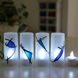 Set of 12 rechargeable LED candles “Ryukyu Blue ２ 第2張的照片