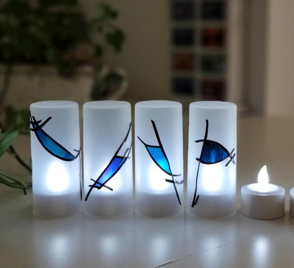 Set of 12 rechargeable LED candles “Ryukyu Blue ２ 第3張的照片