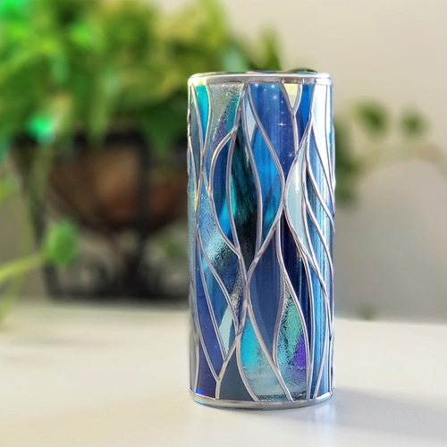 受注：『琉月』 GlassArt☆ガラスラウンド型花瓶 一輪挿し・花瓶