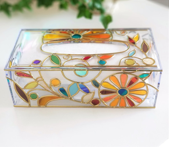 Glass art Tissue case 　 Summer Banquet Gold 第2張的照片