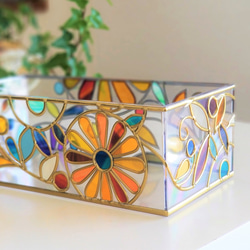 Glass art Tissue case 　 Summer Banquet Gold 第3張的照片