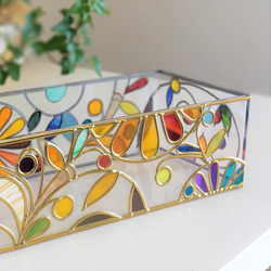 Glass art Tissue case 　 Summer Banquet Gold 第4張的照片