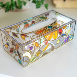 Glass art Tissue case 　 Summer Banquet Gold 第5張的照片