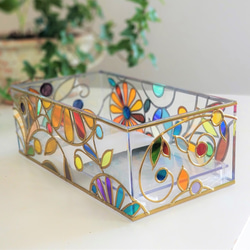 Glass art Tissue case 　 Summer Banquet Gold 第6張的照片